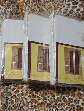 ANNABELLA 54" X 84" FAUX SILK WHITE PANEL SHEER WINDOW CURTAINS, NWT